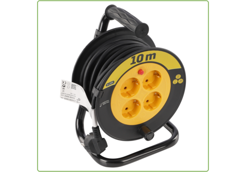  Q-Link Kabelhaspel 10 meter Geel / Zwart 