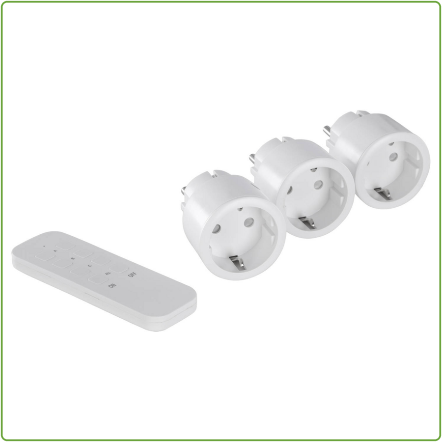 Schakelaar set Mini (3 stuks) Randaarde met Afstandsbediening-1