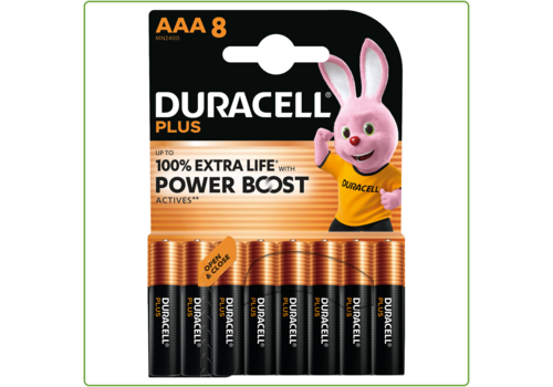  Duracell Plus Power Boost AAA 8 pack (Vervangt Plus Alkakine 100%) 