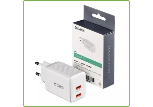  A-DAPT Thuislader 45W 2x USB-C PD wit 