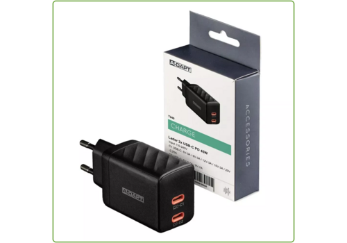  A-DAPT Thuislader 45W 2x USB-C PD zwart 