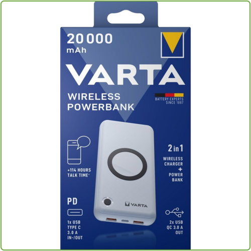 Varta Draadloze Powerbank 20000 