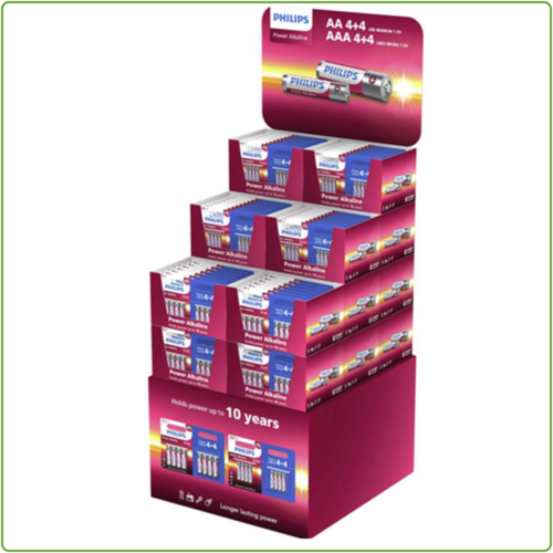 Philips  Display Power Alkaline 4+4 176xAA & 112x AAA 