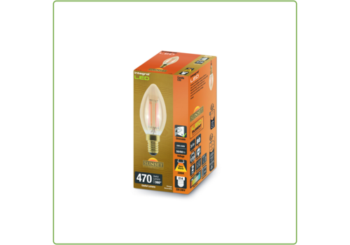 Integral Sunset Vintage Filament Kaars E14 3,4W 470LM Amber Dimbaar 