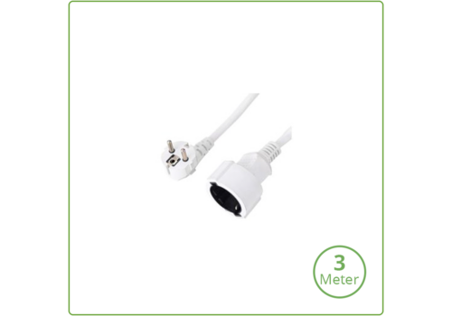  GHM Verlengsnoer 3 Meter Wit 