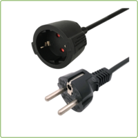 thumb-Verlengsnoer 2 Meter Zwart-1