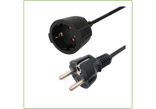  GHM Verlengsnoer 2 Meter Zwart 