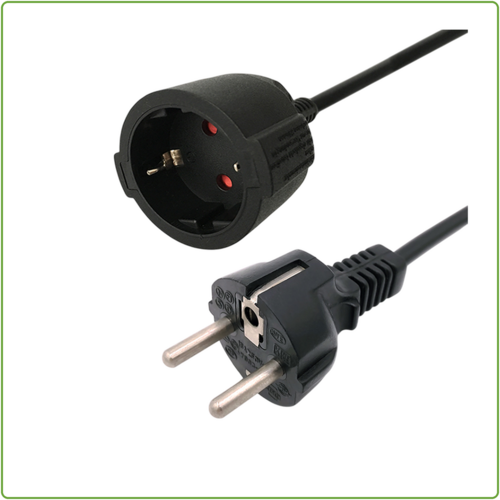  GHM Verlengsnoer 2 Meter Zwart 