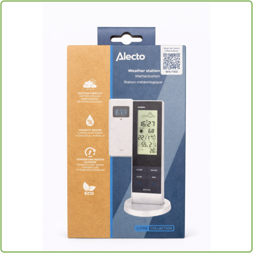  Alecto WS-1150 Weerstation met draadloze buitensensor, zwart/zilver 