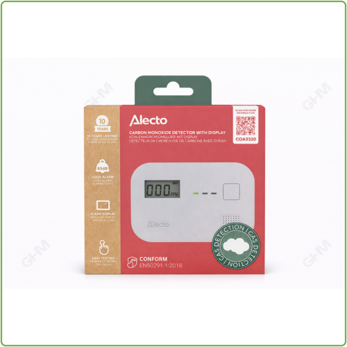  Alecto COA3920 Koolmonoxidemelder met 10 jaar sensor en display 
