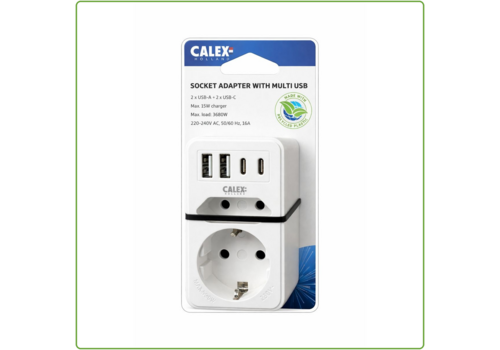  Calex Stopcontactadapter met Multi USB 