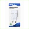 Calex USB Adapter 1x USB-A + 1x USB-C Eurostekker Wit