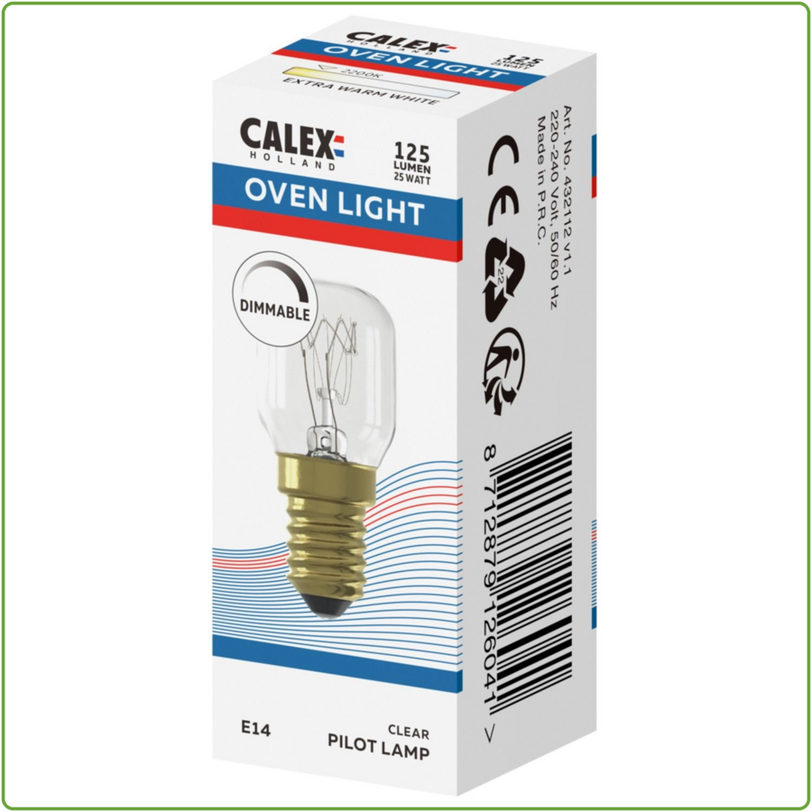 Ovenlamp 220-240V 25W E14 300°C 25x55mm-2