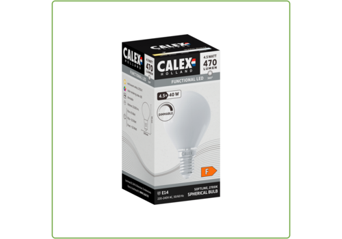  Calex Kogel P45 Softline Straight filament 220-240V 4.5W 470lm 2700K E14 Dimbaar met LED dimmer 