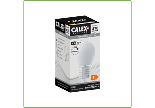  Calex Kogel P45 Softline Straight filament 220-240V 4.5W 470lm 2700K E27 Dimbaar met LED dimmer 