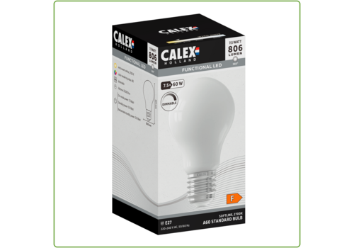  Calex Standaard A60 Softline Straight filament 220-240V 7.5W 806lm 2700K E27 Dimbaar met LED dimmer 