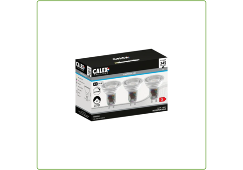  Calex Reflector GU10 SMD 3-Pack 4.9W 345LM 2700K 220-240V Dimbaar 