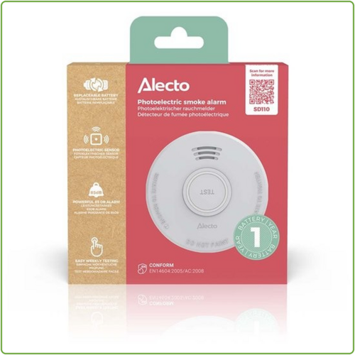  Alecto SD110 Rookmelder met 1 jaar batterij 