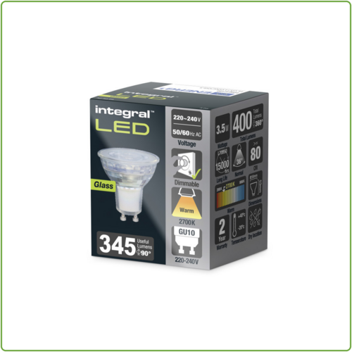  Integral GU10 3,5W 400LM 2700K Dimbaar (vervangt 230007) 
