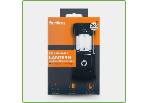  Uniross Solar & USB Oplaadbare Camping Lamp 