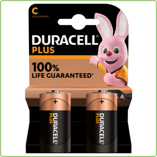 Duracell C Plus 100% Alkaline blister 2 