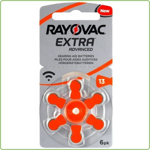  Rayovac 13 Extra Advanced Hearing Aid Zinc-Air blister 6 
