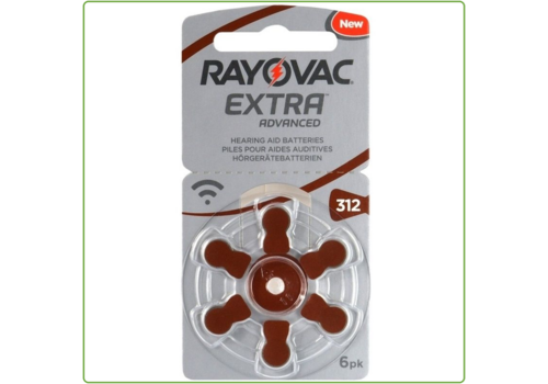  Rayovac 312 Extra Advanced Hearing Aid Zinc-Air blister 6 