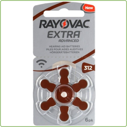  Rayovac 312 Extra Advanced Hearing Aid Zinc-Air blister 6 