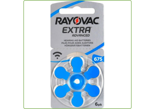  Rayovac 675 Extra Advanced Hearing Aid Zinc-Air blister 6 