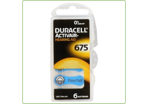  Duracell DA675 Hearing Aid Zinc-Air blister 6 
