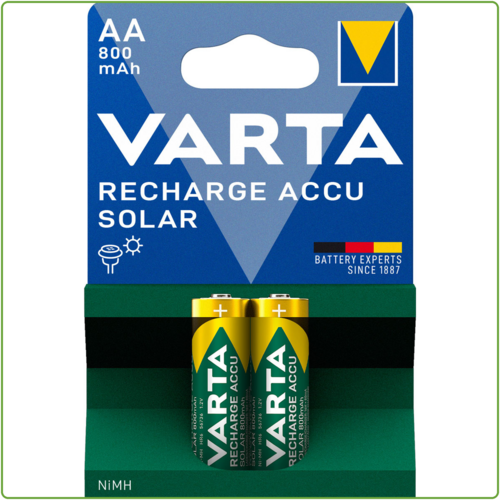  Varta AA Solar 800mAh Rechargeable blister 2 