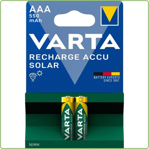  Varta AAA Solar 550mAh Recharge blister 2 