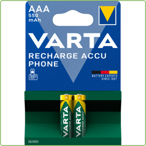  Varta 58397 AAA Phone 550mAh Recharge blister 2 