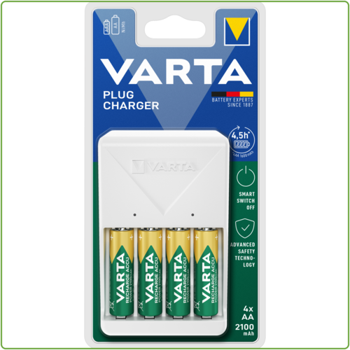  Varta 57657 Plug Charger incl. 4 x AA 2100mAh 