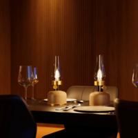 thumb-Lavinio Battery Rechargeable Tafellamp SMD 2.5W 200LM 1800K Dimbaar Zand-4