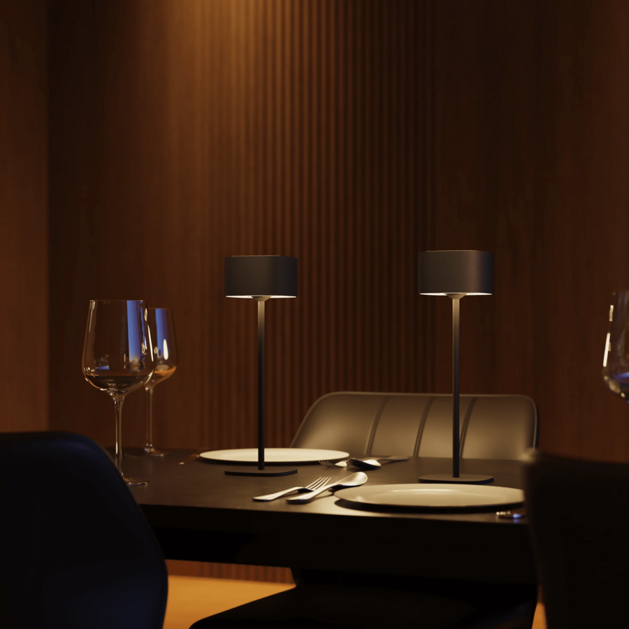 Serino Battery Rechargeable Tafellamp SMD 2W 90LM 2700K Dimbaar Zwart-4