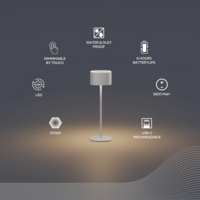 thumb-Serino Battery Rechargeable Tafellamp SMD 2W 90LM 2700K Dimbaar Zand-3