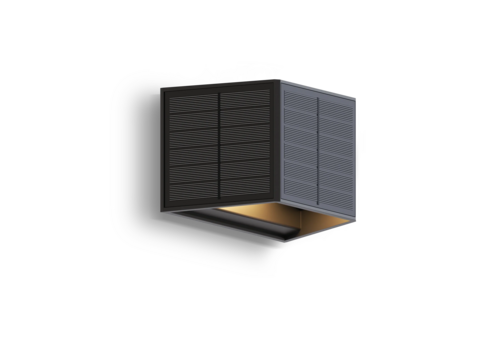  Calex Caserta Outdoor Rechargeable Solar Up and Downlight Adjustable SMD 0.5W 40LM 2700K Zwart 
