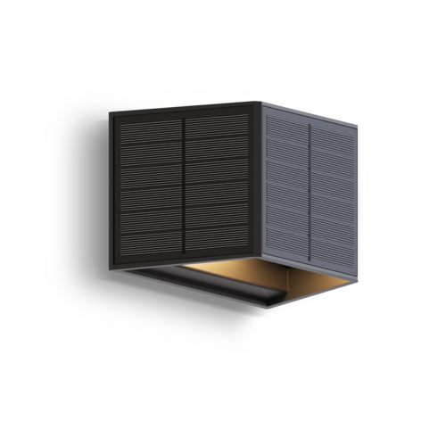  Calex Caserta Outdoor Rechargeable Solar Up and Downlight Adjustable SMD 0.5W 40LM 2700K Zwart 