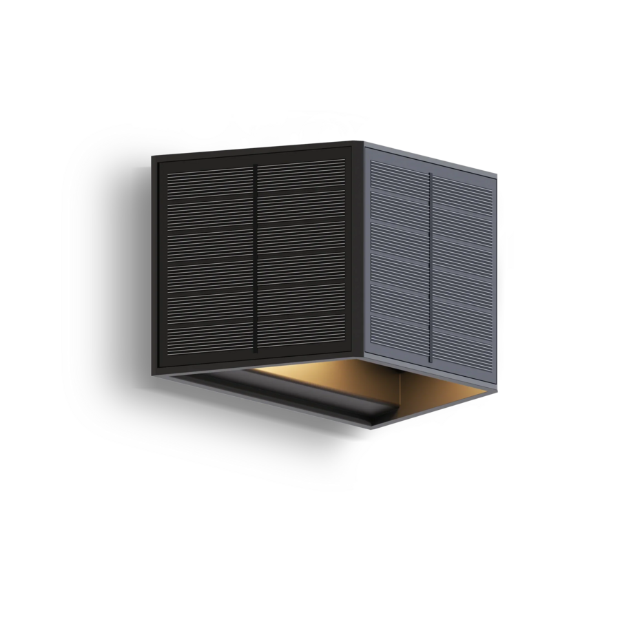 Caserta Outdoor Rechargeable Solar Up and Downlight Adjustable SMD 0.5W 40LM 2700K Zwart-1