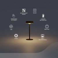 thumb-Parma Outdoor Rechargeable Solar Tafellamp SMD 2.2W 150LM 2700K Dimbaar Zwart-6