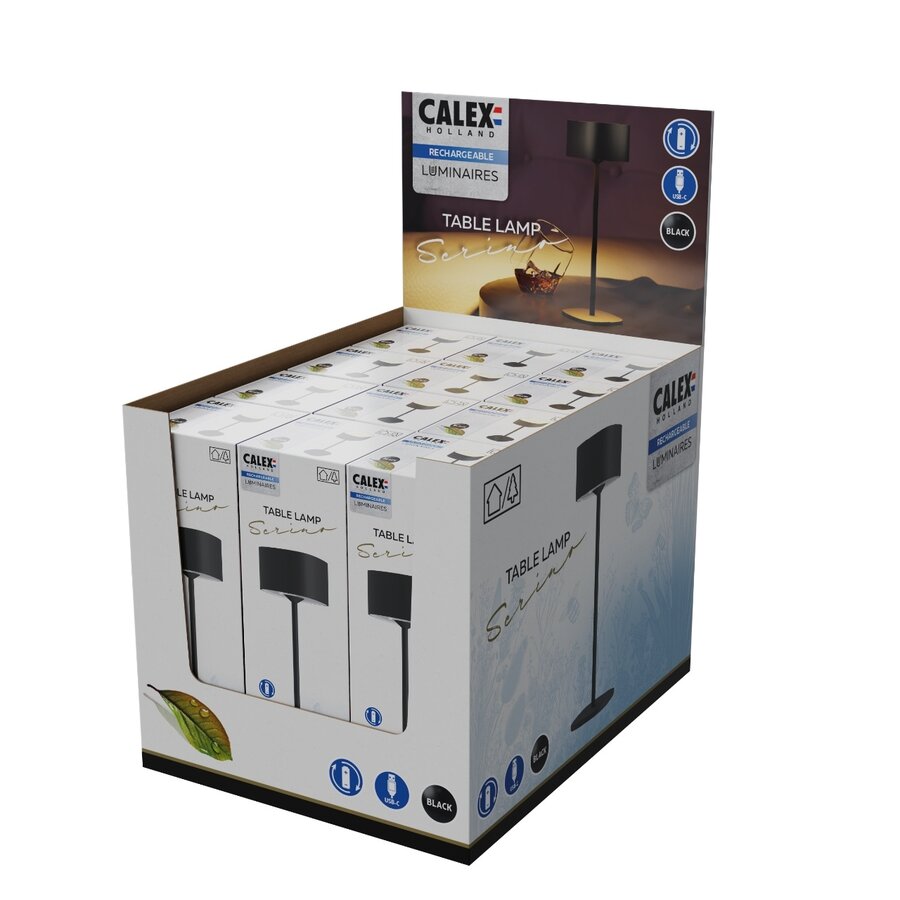 Serino Battery Rechargeable Tafellamp SMD 2W 90LM 2700K Dimbaar Zwart-2