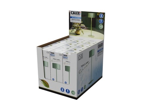  Calex Serino Battery Rechargeable Tafellamp SMD 2W 90LM 2700K Dimbaar Groen 