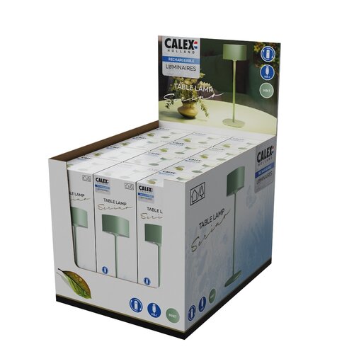  Calex Serino Battery Rechargeable Tafellamp SMD 2W 90LM 2700K Dimbaar Groen 
