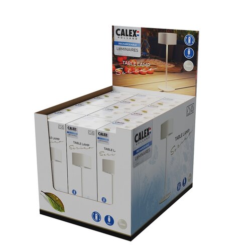  Calex Serino Battery Rechargeable Tafellamp SMD 2W 90LM 2700K Dimbaar Zand 