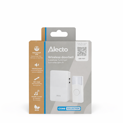  Alecto Draadloze Deurbel Wit 
