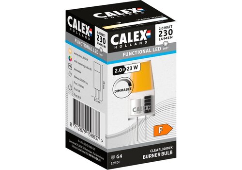  Calex G4 Silicon Helder COB 12V 2W 230lm 3000K Dimbaar 