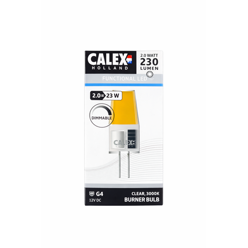  Calex G4 Silicon Helder COB 12V 2W 230lm 3000K Dimbaar met LED dimmer 