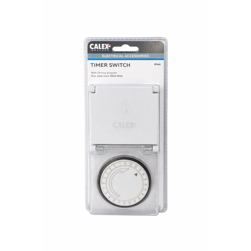  Calex Schakelklok Waterdicht IP44 Timer 24H 