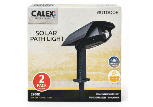  Calex Padoa Outdoor Solar Path light SMD 0.5W 65LM 2700K Duo-Pack Zwart 